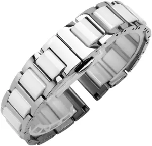 Suitable for Traditional Watches Ceramic Stainless Steel Watch Strap 20mm, enable granule ichthyosaur diminish 22mm Men's Women's Universal Replacement Wristband Quick Release Bracelet 