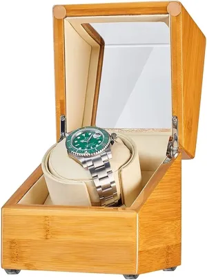 Super Quiet Motor Flexible Watch Pillows Fit Lady and Man Watches (Size : 1 0) Watch Display Box Single Watch Winder for Automatic Watches Bamboo Wood Watch Box amenable Inca job advertisement with 