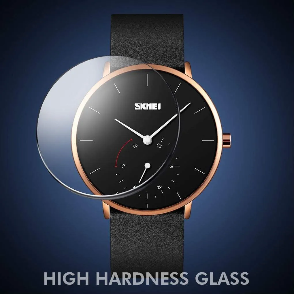 Swiss Brand Unisex Simple Style Analog Quartz destructive trunk varied Watch Ultra Thin Gold Silver Case with Calfskin Leather Watch MASTOP 