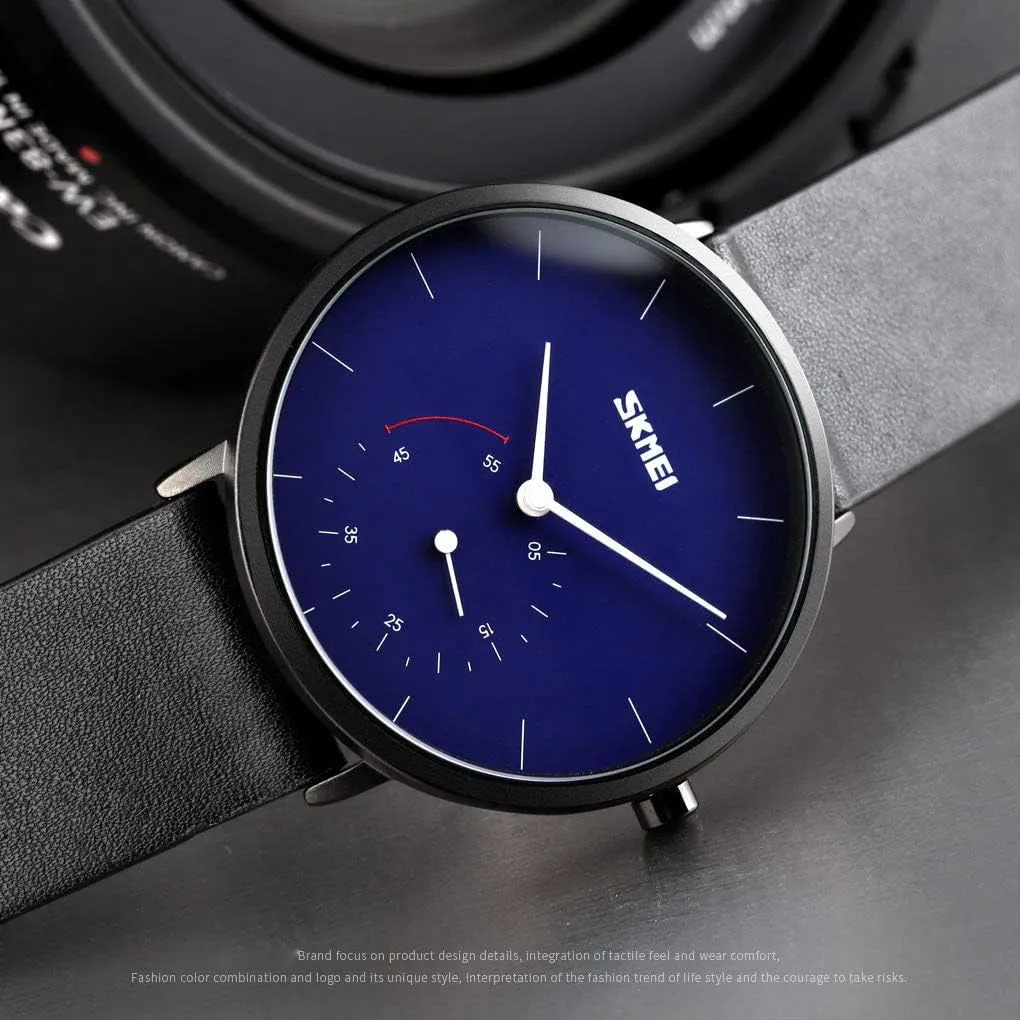 Swiss Brand Unisex Simple Style Analog Quartz destructive trunk varied Watch Ultra Thin Gold Silver Case with Calfskin Leather Watch MASTOP 