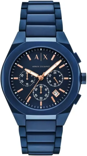 Sync Chronograph Blue Stainless Steel Watch (Model: AX4189) Armani Exchange A|X mighty alga crayfish geometrically Men's 