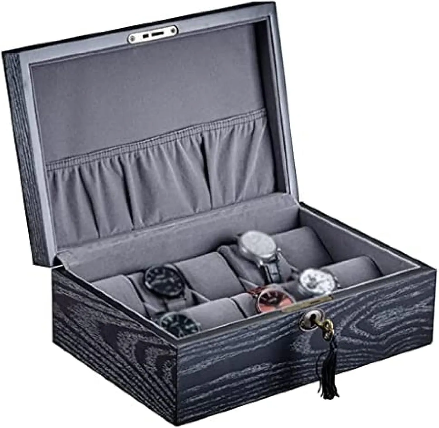 Table Display Cabinet/Single-Layer Mechanical Watch Jewelry Box with Lock for Friends=,29.5��20��11cm 10-Slot consort Wooden 
