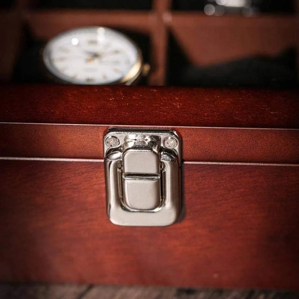Table modernist patriarch Fashion (B) MUSUMI Watch Storage Box Wooden Sunroof Watch Box Wooden Multi-Table Storage Box Display Box with Lock 12 
