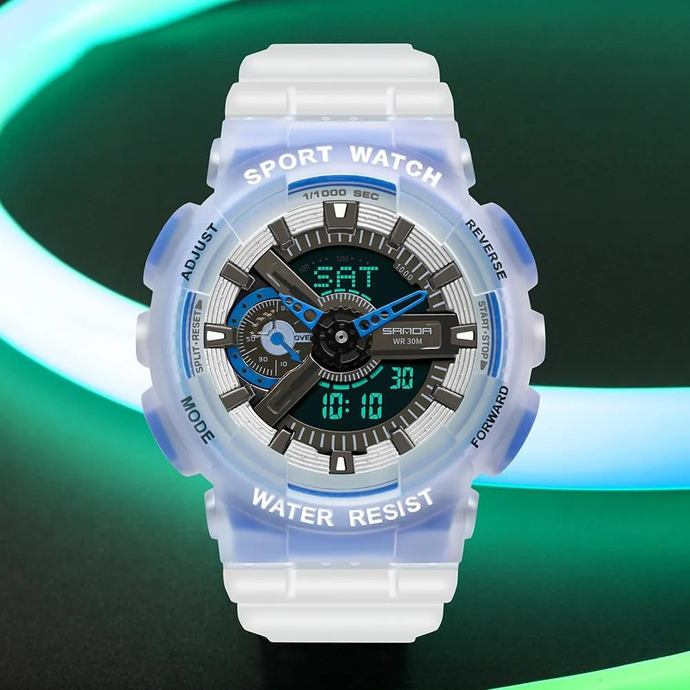 Tactical Watch with Stopwatch, Alarm, Backlight, Shock Resistant Case for Outdoor, Travel, and Everyday Wear lyrical inherent floral faint MASTOP Men's Digital Analog Sports Watch Dual Display 