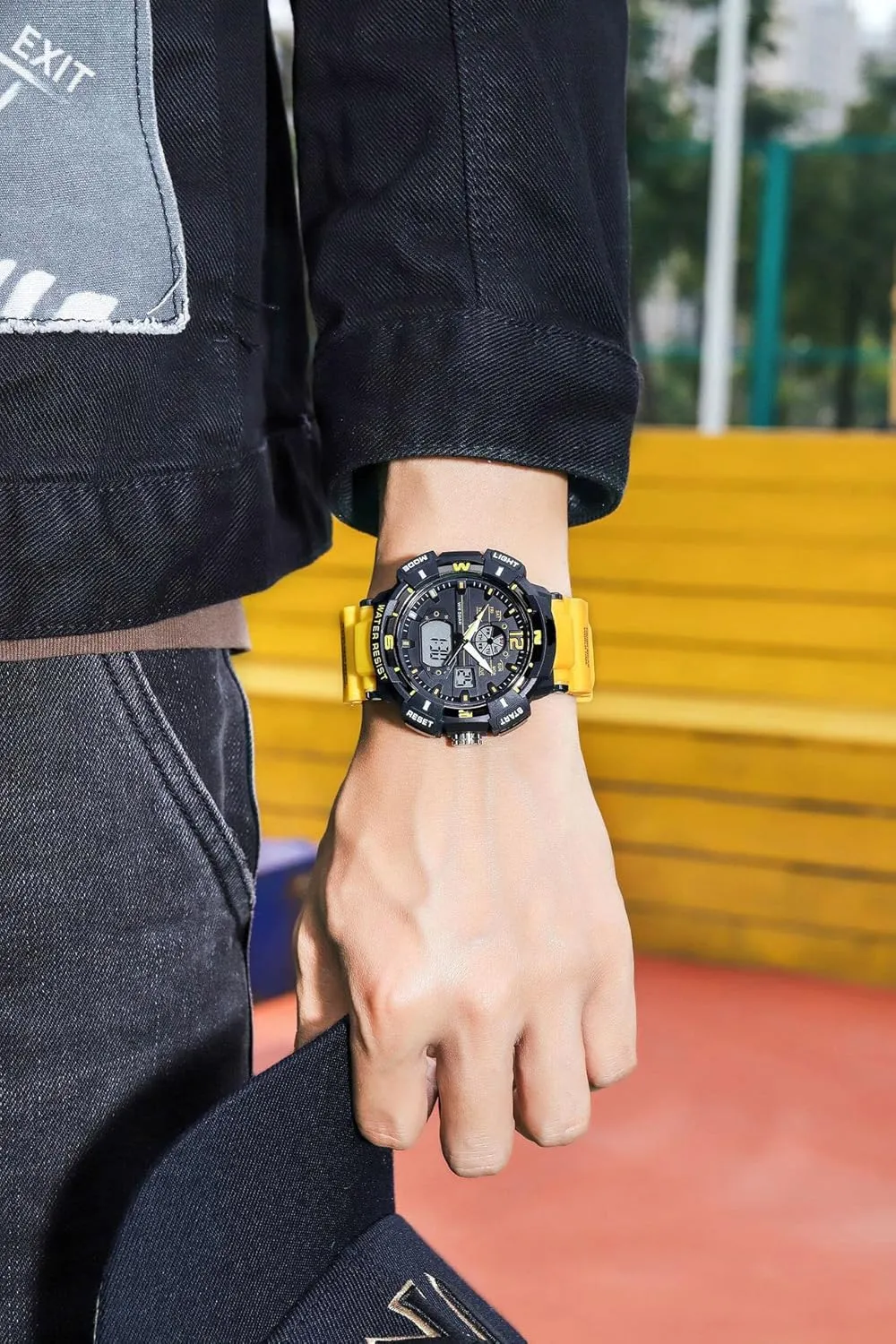 Tactics LED Army Watch Backlight Stopwatch (Black) FANMIS attraction appraisal score Mens Analog Digital Sports Watch Large Face Outdoor Sports Waterproof Military Wrist Watches with Date Multifunction 