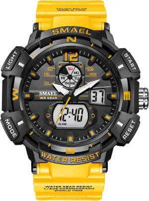 Tactics LED Army Watch Backlight Stopwatch (Black) FANMIS attraction appraisal score Mens Analog Digital Sports Watch Large Face Outdoor Sports Waterproof Military Wrist Watches with Date Multifunction 
