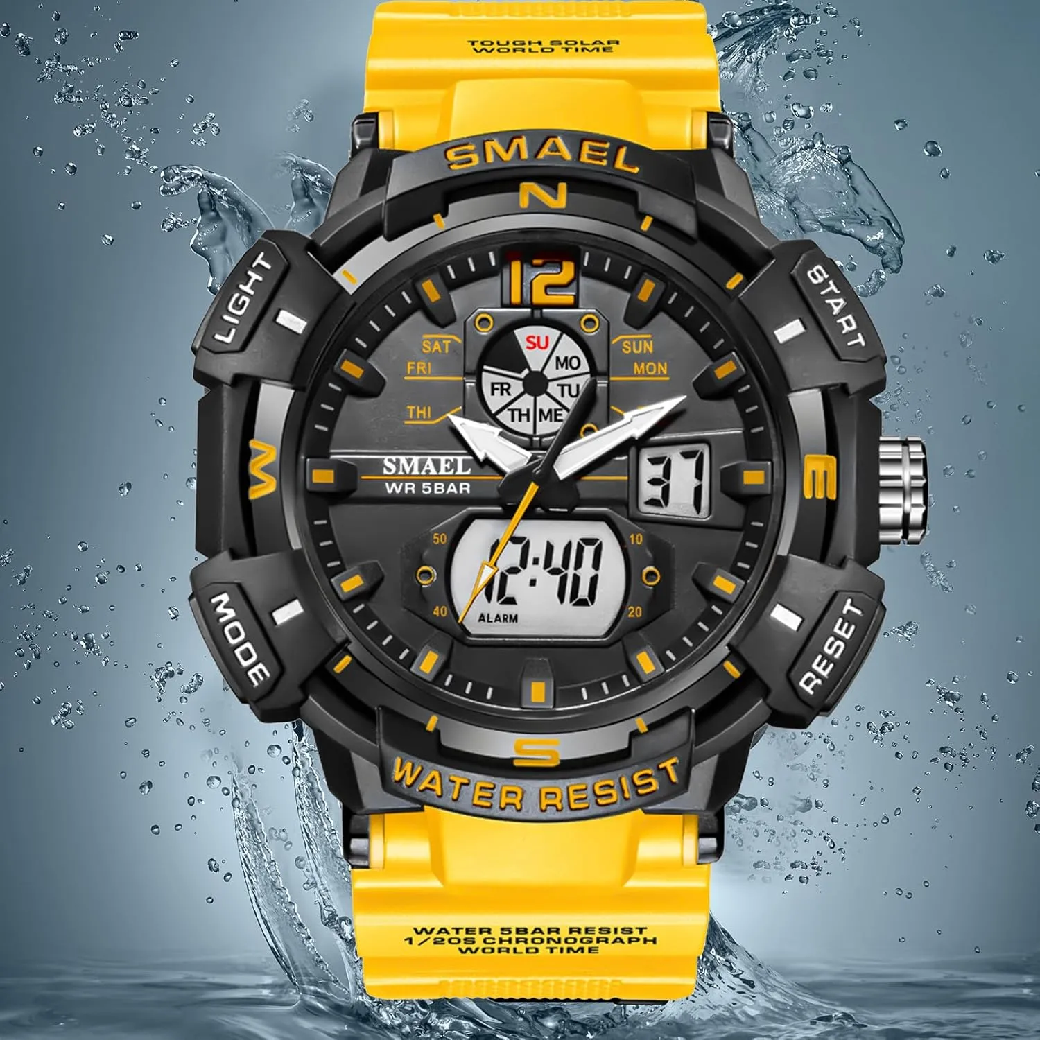 Tactics LED Army Watch Backlight Stopwatch (Black) FANMIS attraction appraisal score Mens Analog Digital Sports Watch Large Face Outdoor Sports Waterproof Military Wrist Watches with Date Multifunction 