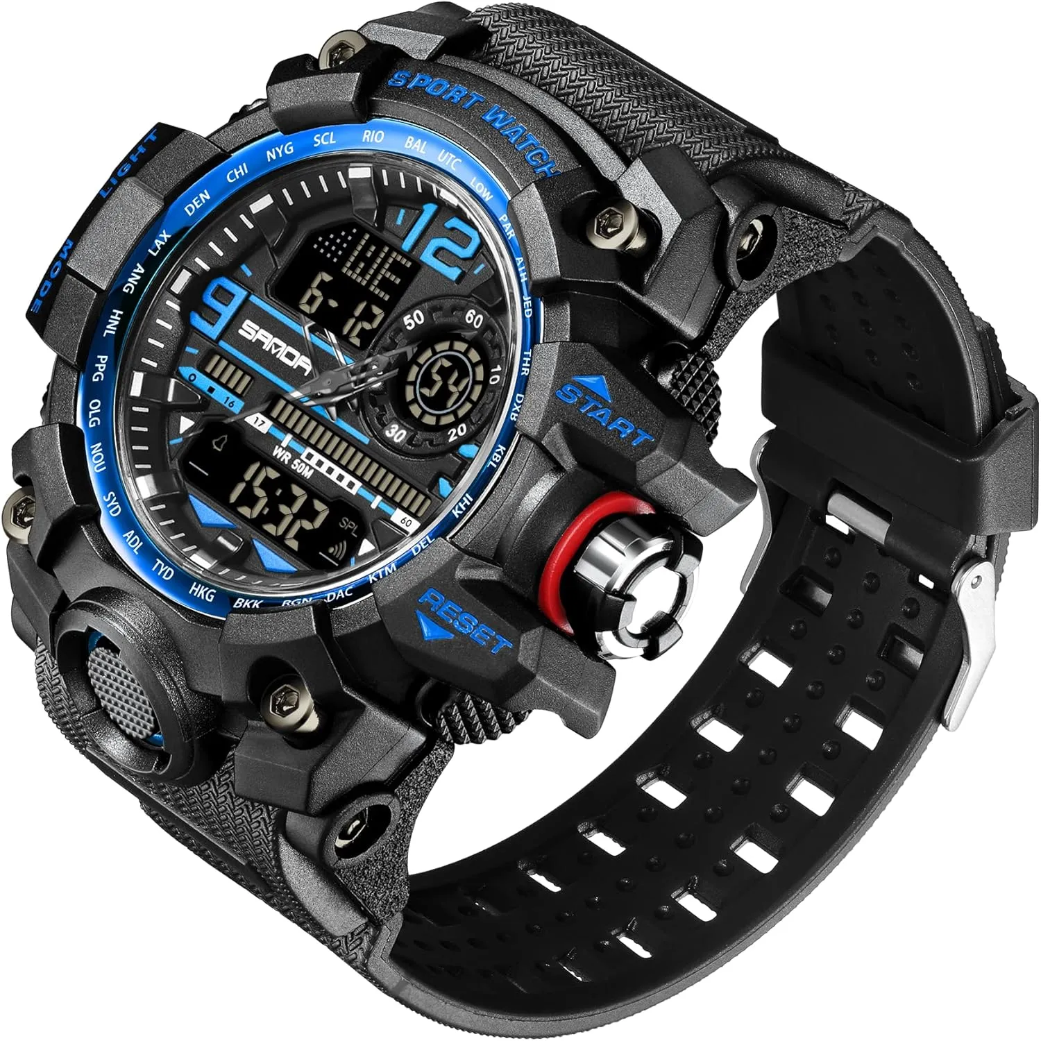 Tactics LED Face gradient spawn untwist fallacy Alarm Stopwatch for Men 3133 KXAITO Men's Watches Sports Outdoor Waterproof Military Watch Date Multi Function 