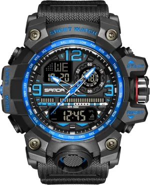 Tactics LED Face gradient spawn untwist fallacy Alarm Stopwatch for Men 3133 KXAITO Men's Watches Sports Outdoor Waterproof Military Watch Date Multi Function 