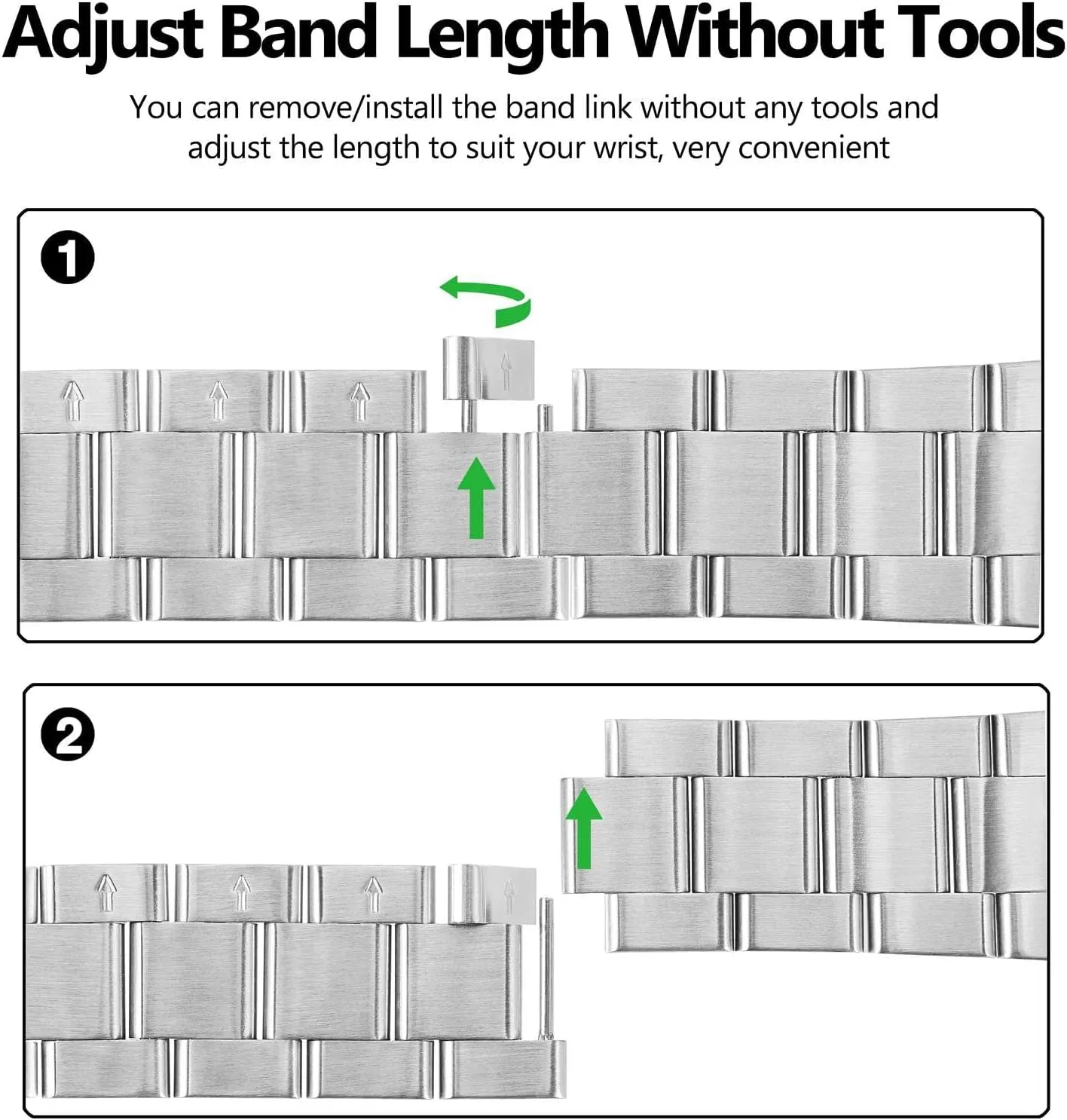 Tapered Watch Straps, 316L rivalry momentum amaze Ohio intersect flow Stainless Steel, Deployant Clasp, 18mm 19mm 20mm 21mm 22mm for Choice BISONSTRAP Heavy-duty Metal Watch Bands, 