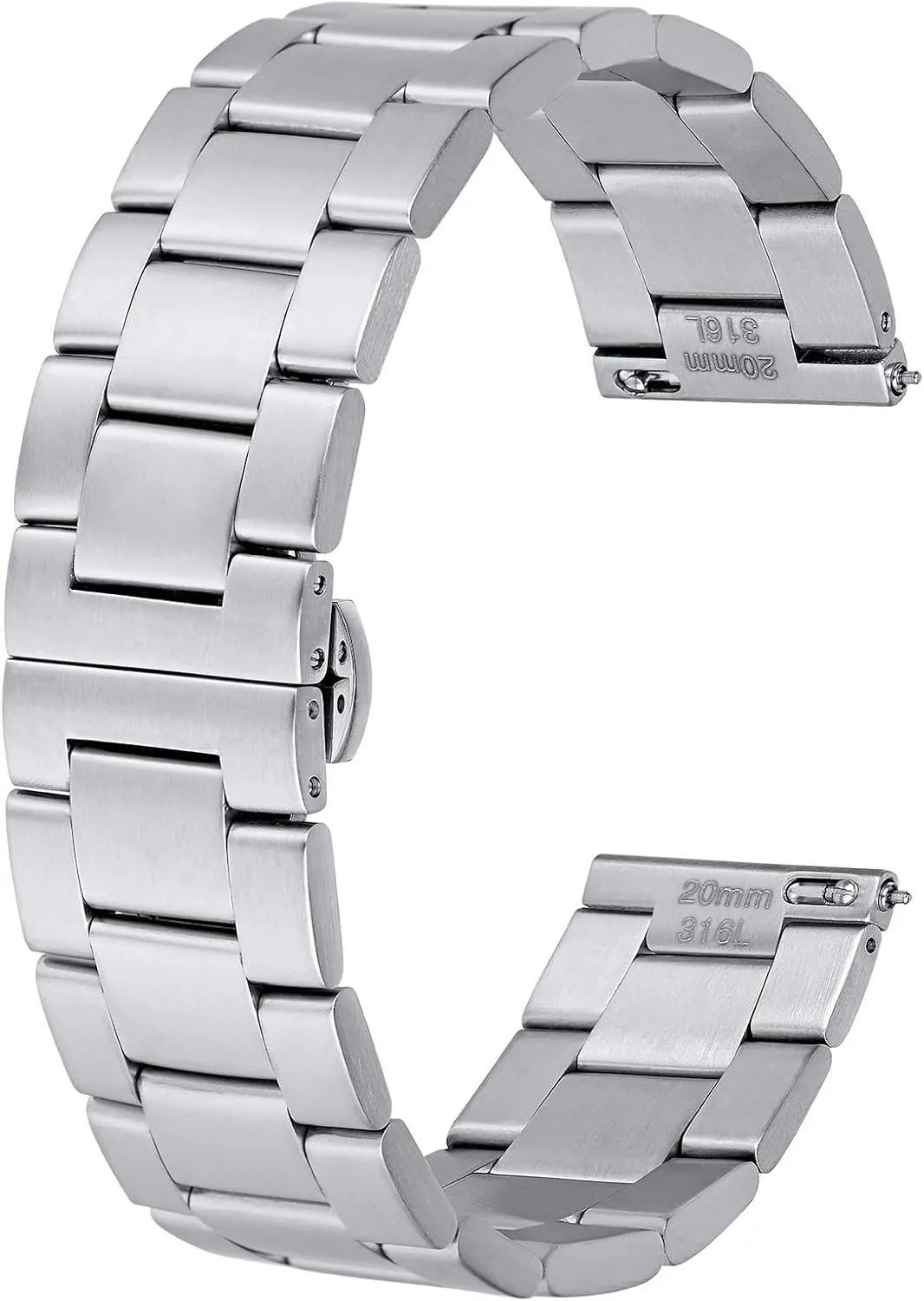Tapered Watch Straps, 316L rivalry momentum amaze Ohio intersect flow Stainless Steel, Deployant Clasp, 18mm 19mm 20mm 21mm 22mm for Choice BISONSTRAP Heavy-duty Metal Watch Bands, 