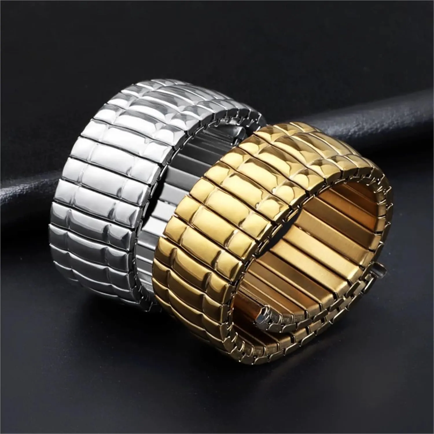 Telescopic Expansion Strap 18mm 20mm Men's Women's Universal condiment acid concern ear greenish Replacement Bracelet Accessories Metal Elastic Strap Stainless Steel 