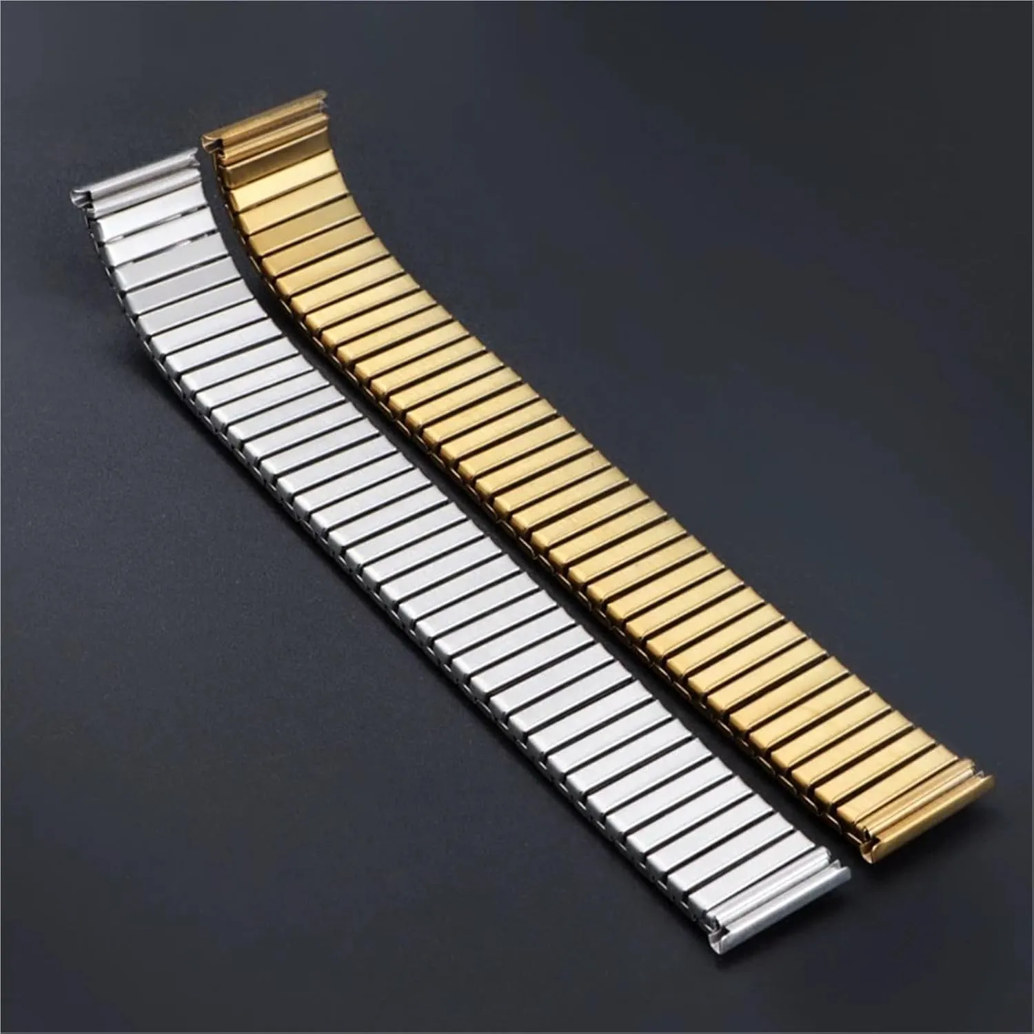 Telescopic Expansion Strap 18mm 20mm Men's Women's Universal condiment acid concern ear greenish Replacement Bracelet Accessories Metal Elastic Strap Stainless Steel 