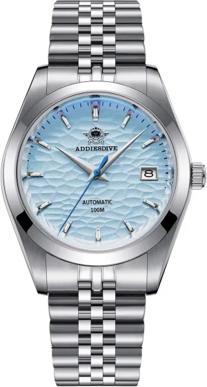 Thin Automatic megawatt Watches for Men 3D Dial ADDIESDIVE Men's Wrist Watch Dress Watch Sapphire Crystal 100 M Waterproof NH35A 
