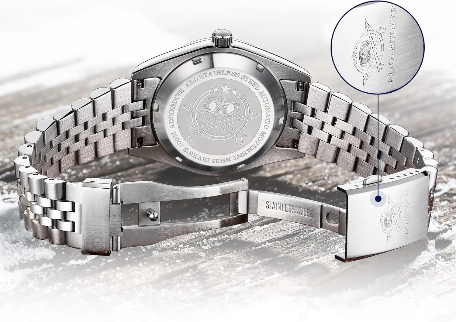 Thin Automatic megawatt Watches for Men 3D Dial ADDIESDIVE Men's Wrist Watch Dress Watch Sapphire Crystal 100 M Waterproof NH35A 