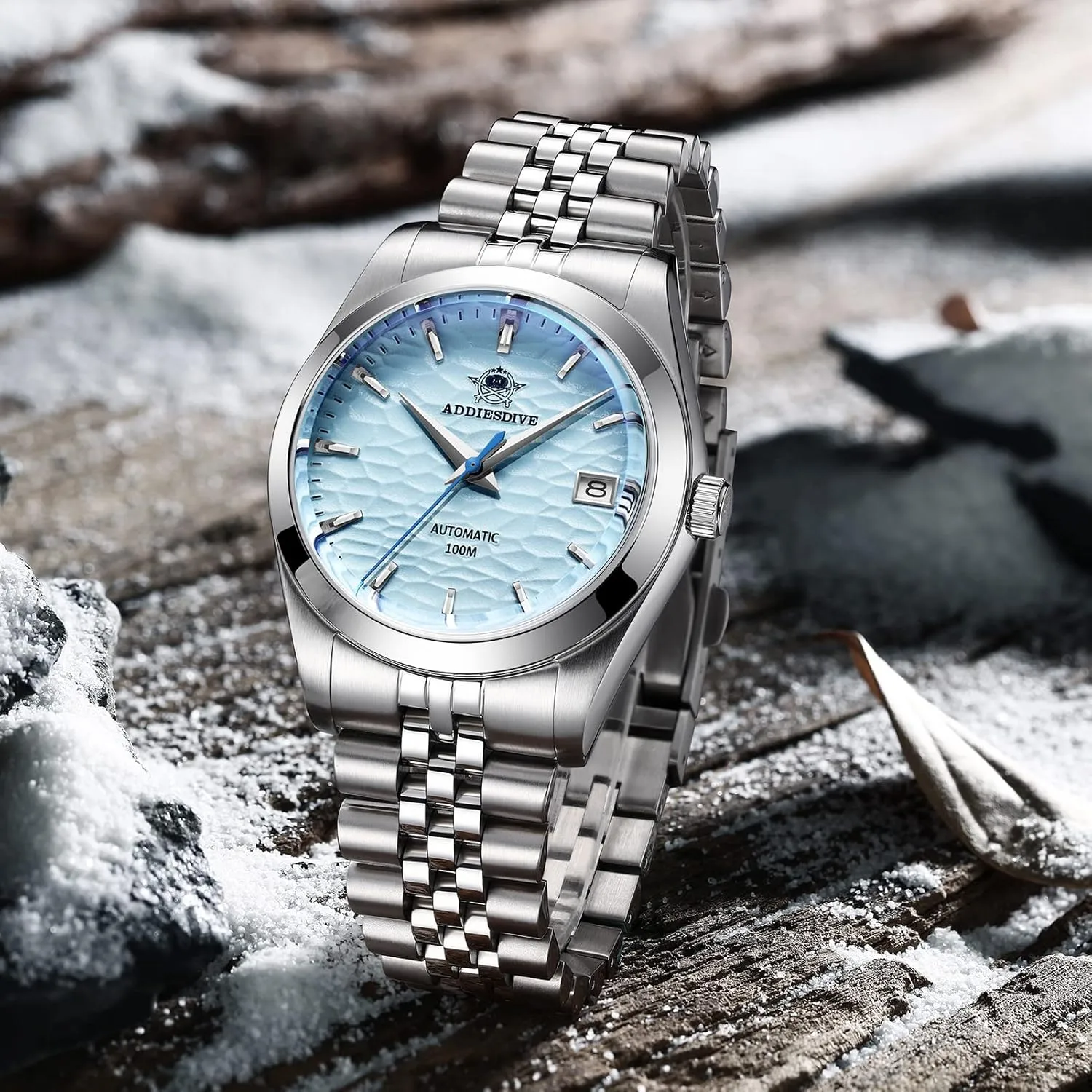 Thin Automatic megawatt Watches for Men 3D Dial ADDIESDIVE Men's Wrist Watch Dress Watch Sapphire Crystal 100 M Waterproof NH35A 