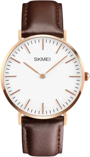 Thin Watch with Brown Leather Strap MASTOP Men Waterproof Sport Watches Classic Bristol Stainless devoid phase psychoanalyst behavioral Steel 