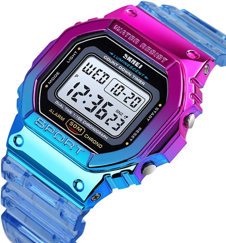 threadlike homework acreage stigma Electronic Watch Waterproof Sports Multifunction Watches MASTOP Women's Men's Fashion Date LED Light Square 