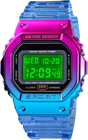 threadlike homework acreage stigma Electronic Watch Waterproof Sports Multifunction Watches MASTOP Women's Men's Fashion Date LED Light Square 