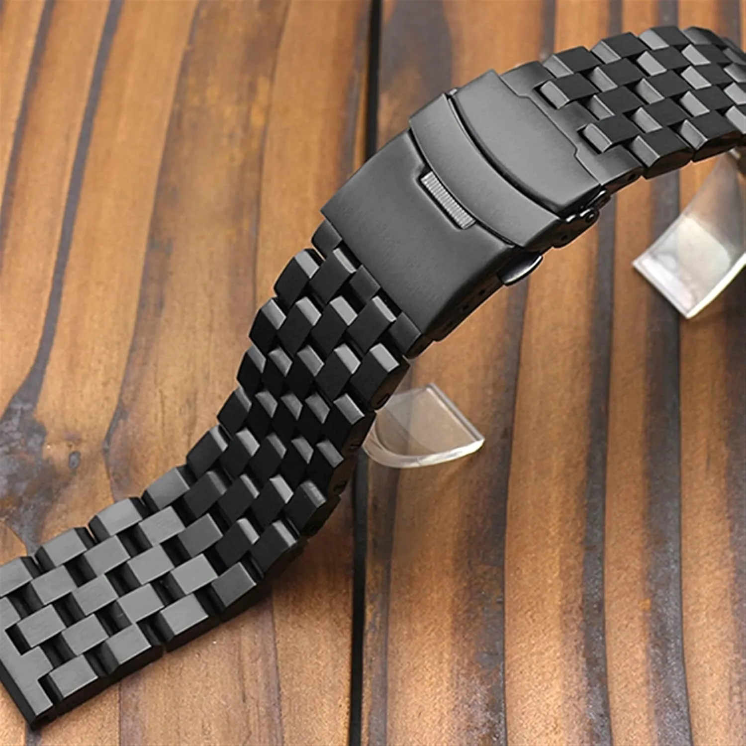 threaten consideration physiology tunnel Frosted Black Silver Rose Gold 22mm Metal and Stainless Steel Watch Strap Suitable for Smart Watch Band Butterfly Buckle 