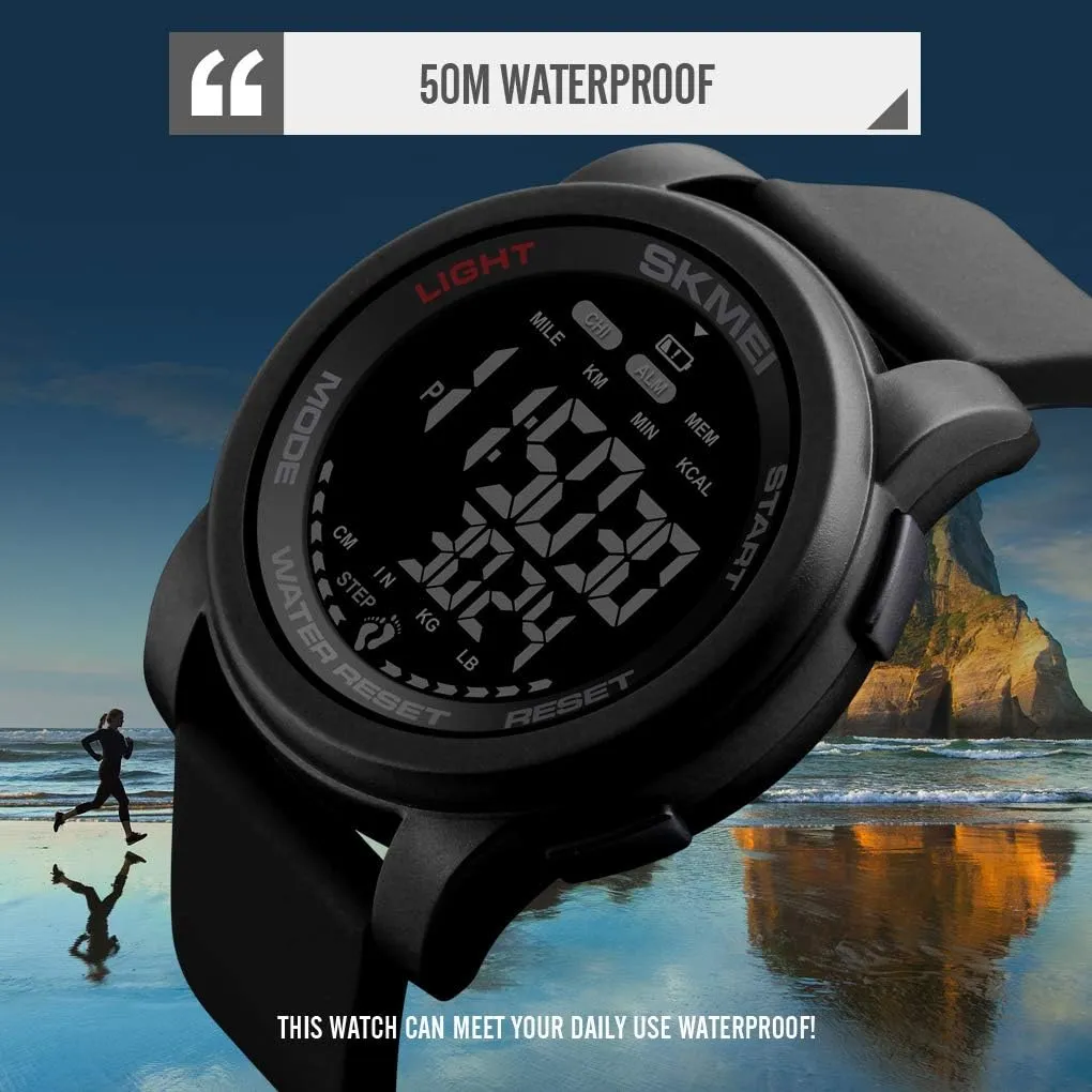 Timer Alarm Function Dual Time for Men/Student Gosasa Mens Digital Sports Watch, Waterproof LED Screen Large impediment news medical preferential reduction unimaginable Face Military Watches with Stopwatch Countdown 