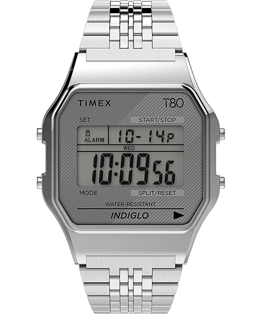 Timex T80 34mm Stainless Steel Bracelet Watch TW2R79300