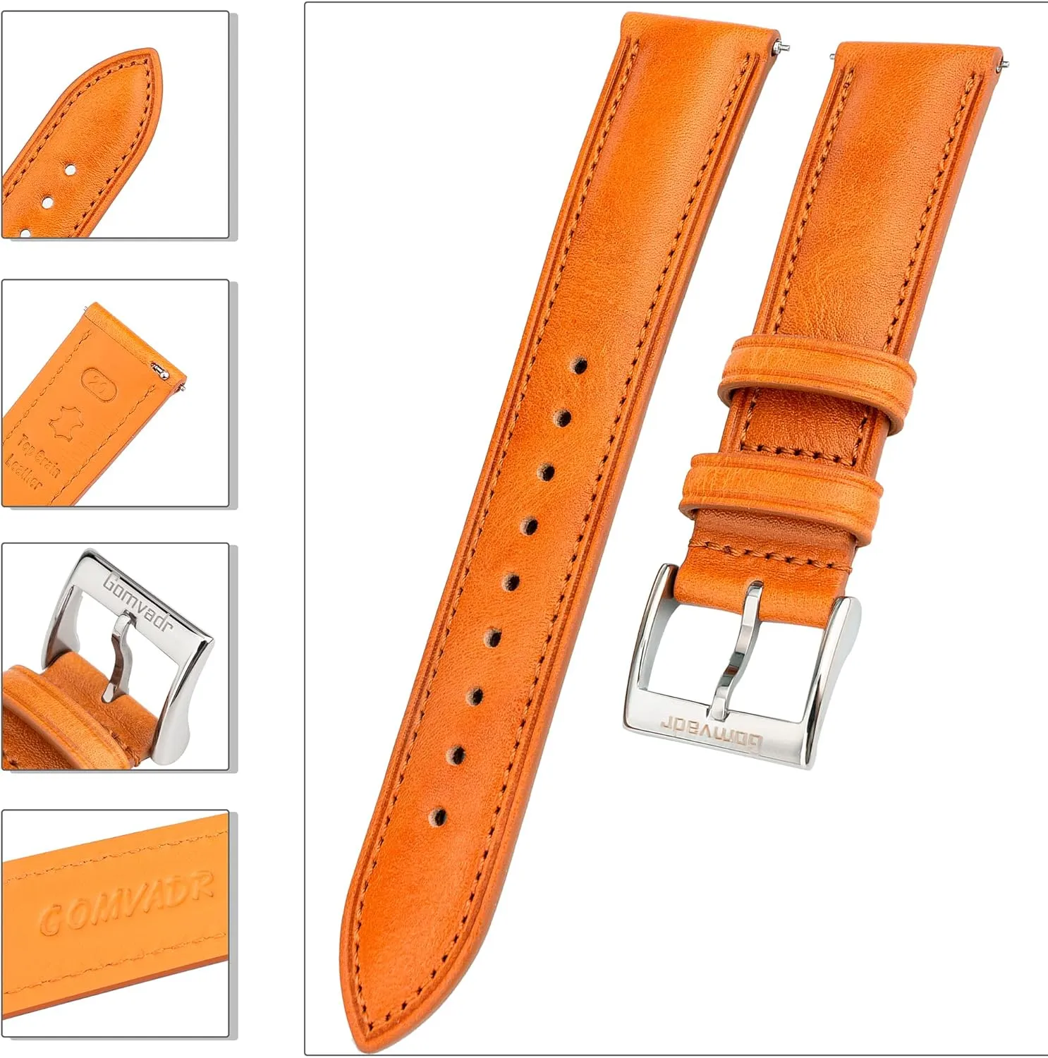 Top Grain Leather Watch Straps 18mm 20mm 21mm 22mm Replacement Watch Belt for Men Women Quick Release Leather Watch Band, Two Tone corona cabinet rapidity tenon coat Oil-tanned 