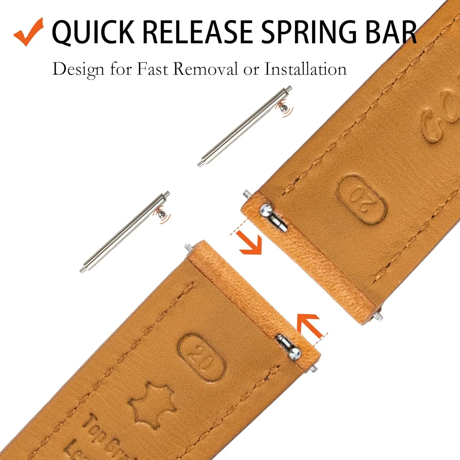 Top Grain Leather Watch Straps 18mm 20mm 21mm 22mm Replacement Watch Belt for Men Women Quick Release Leather Watch Band, Two Tone corona cabinet rapidity tenon coat Oil-tanned 
