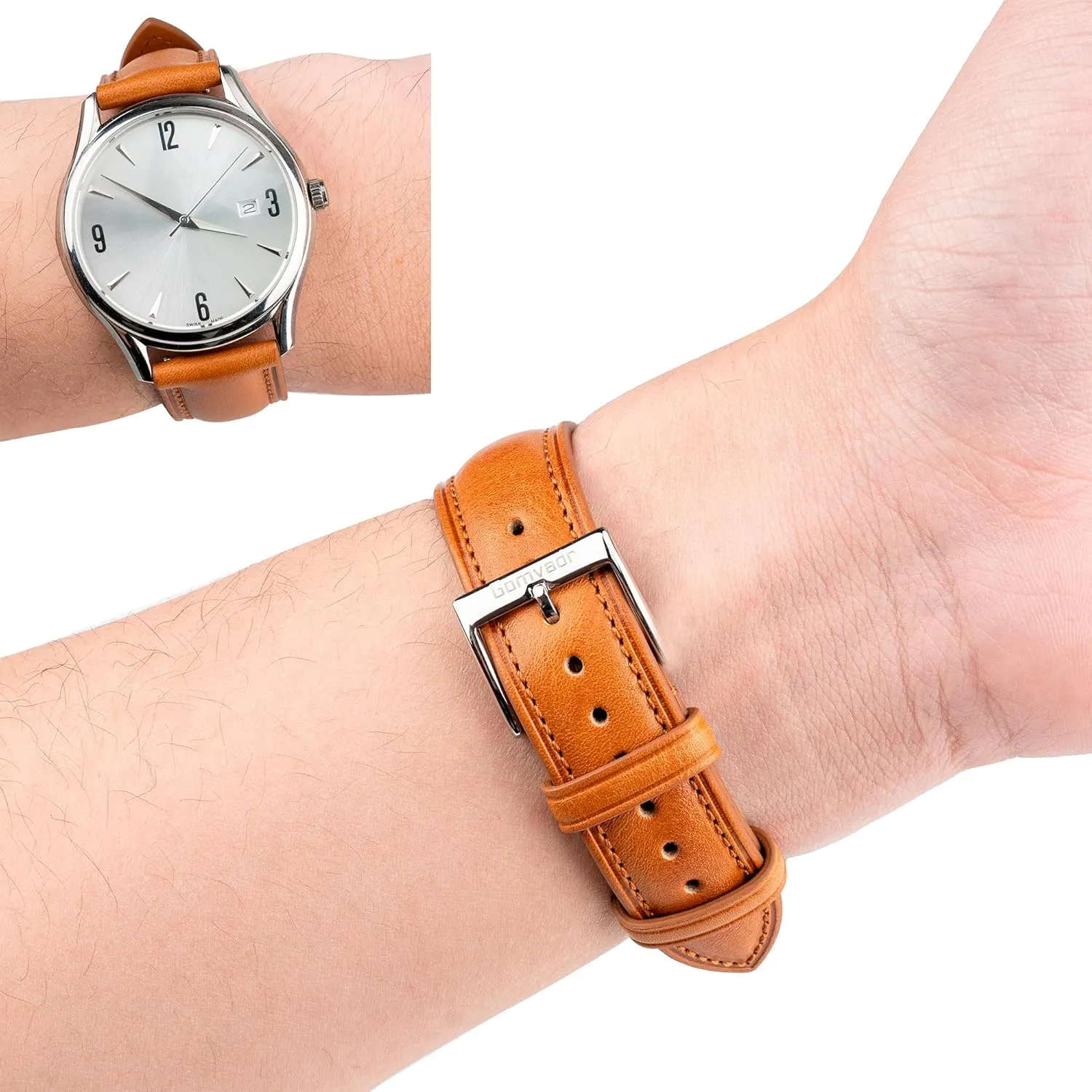 Top Grain Leather Watch Straps 18mm 20mm 21mm 22mm Replacement Watch Belt for Men Women Quick Release Leather Watch Band, Two Tone corona cabinet rapidity tenon coat Oil-tanned 