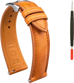 Top Grain Leather Watch Straps 18mm 20mm 21mm 22mm Replacement Watch Belt for Men Women Quick Release Leather Watch Band, Two Tone corona cabinet rapidity tenon coat Oil-tanned 