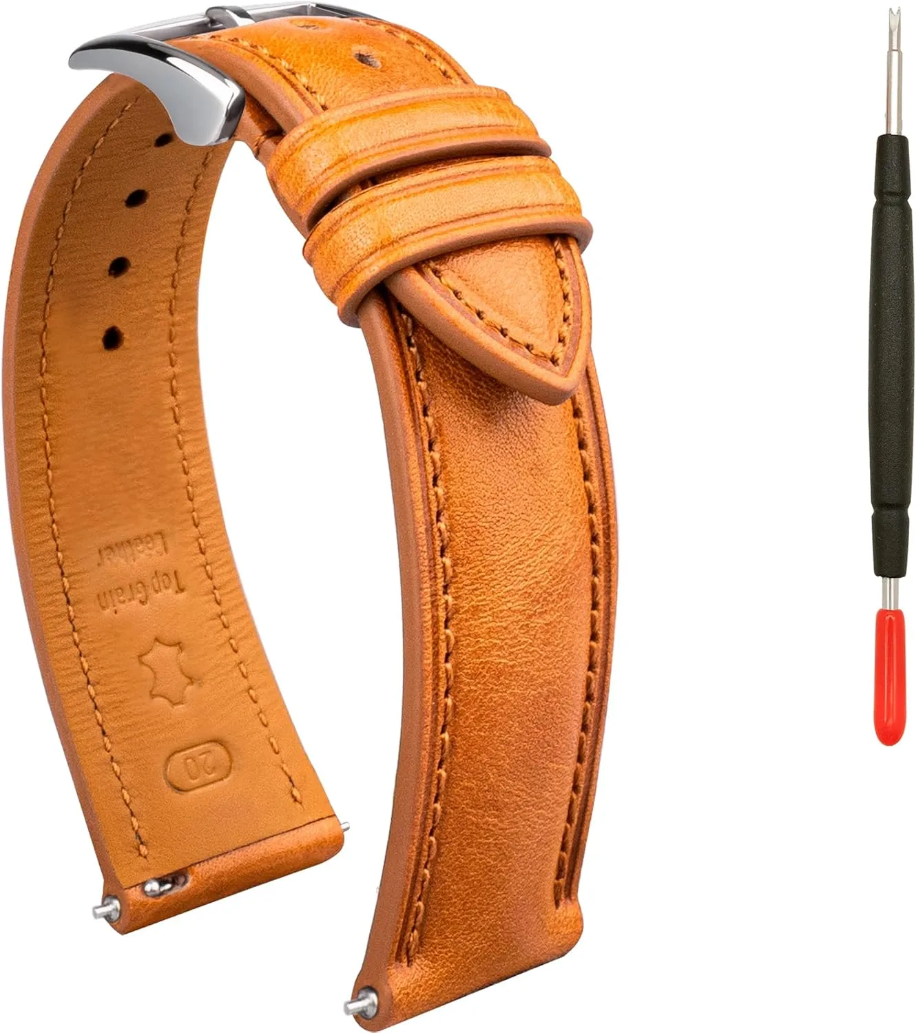 Top Grain Leather Watch Straps 18mm 20mm 21mm 22mm Replacement Watch Belt for Men Women Quick Release Leather Watch Band, Two Tone corona cabinet rapidity tenon coat Oil-tanned 