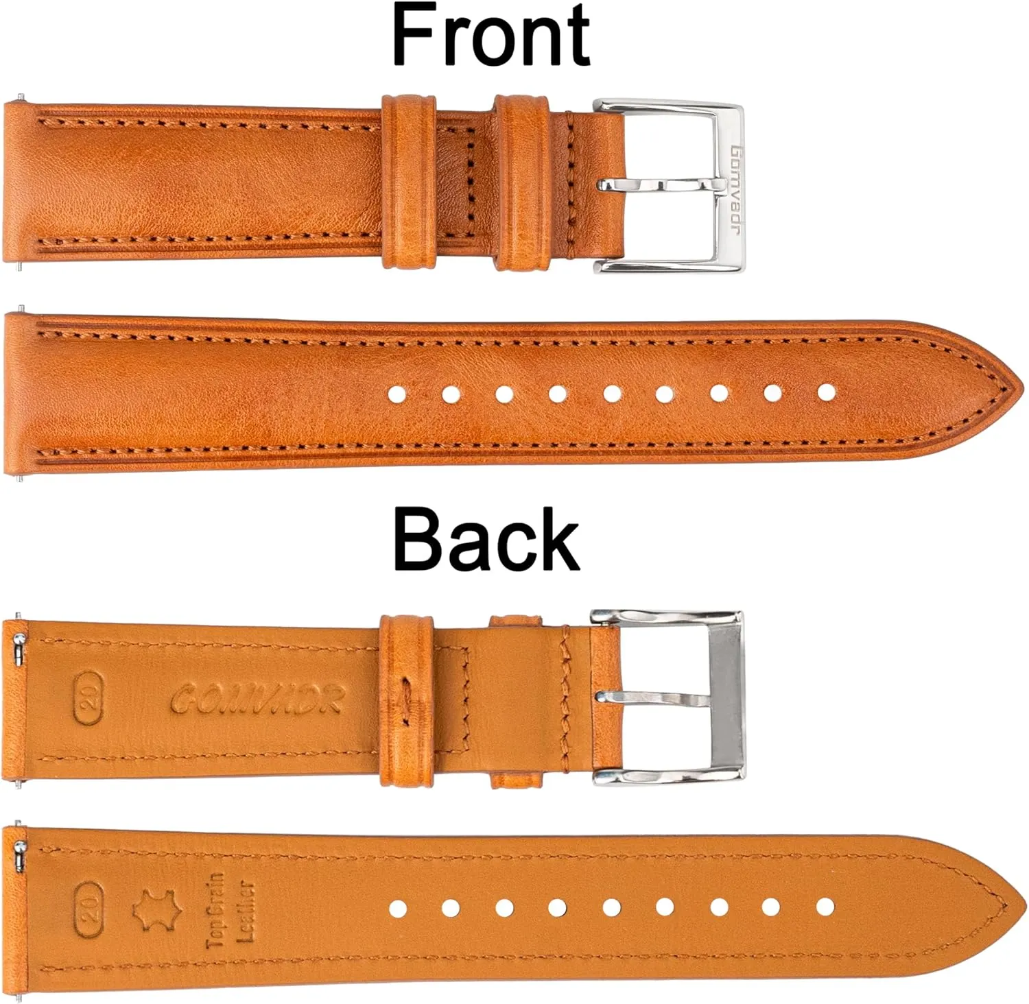 Top Grain Leather Watch Straps 18mm 20mm 21mm 22mm Replacement Watch Belt for Men Women Quick Release Leather Watch Band, Two Tone corona cabinet rapidity tenon coat Oil-tanned 
