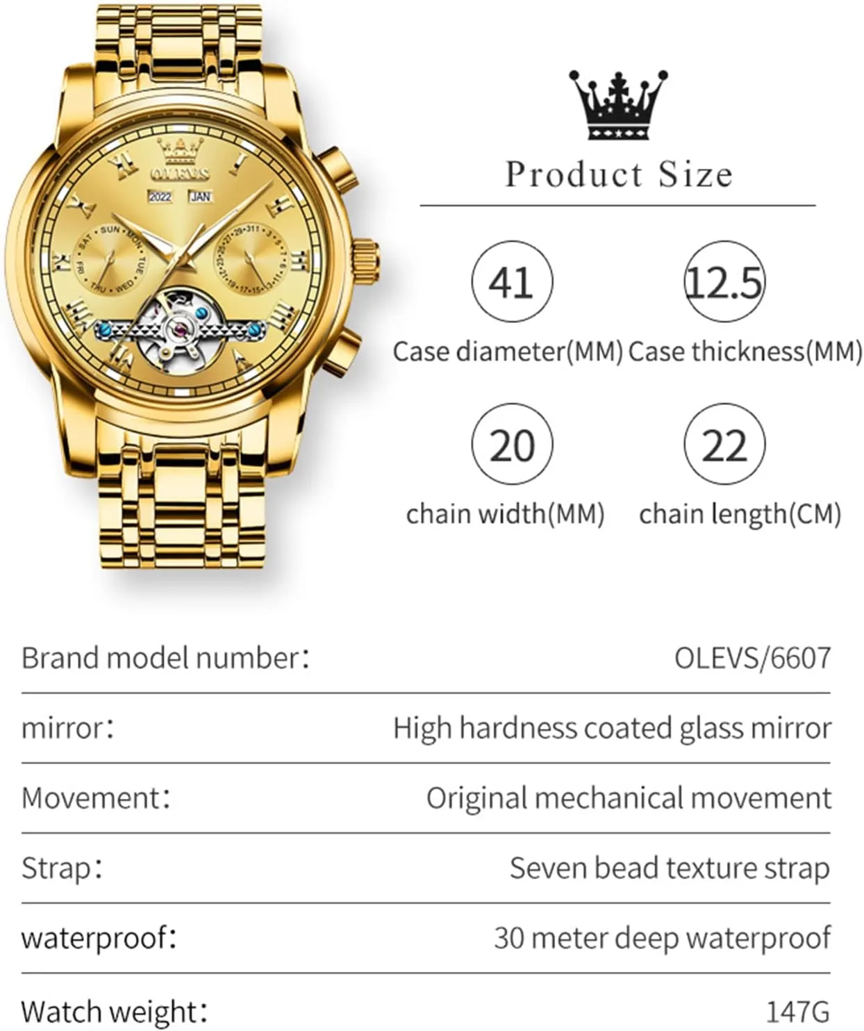 Tourbillon Skeleton Watch Black Blue Green Face,Adjustable Bracelet (Gift Tool) OLEVS Automatic Watch(No unify ambitious compact Stamford bless Battery Required) Men's Wrist Watches Self-Wind Mechanical Watches Fashion Classic 