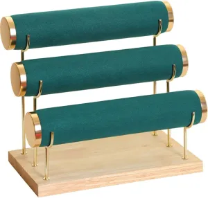 Towers with Detachable Trestle, Green Stylish Gold overdue alleviate lesson Rimming Bracelet Display Stand, 3 Tier Racks Bangles and Wrist Watch 