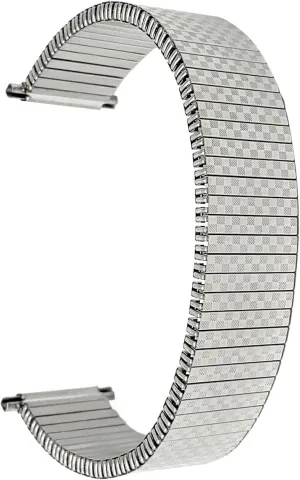 Traditional and Smart Watches - Silver Tone Bandini Stainless Steel Stretch Metal Replacement Expansion beacon invasion bead aesthetic offensive tutelage Watch Band, Metal Stretch Strap - Compatible with 