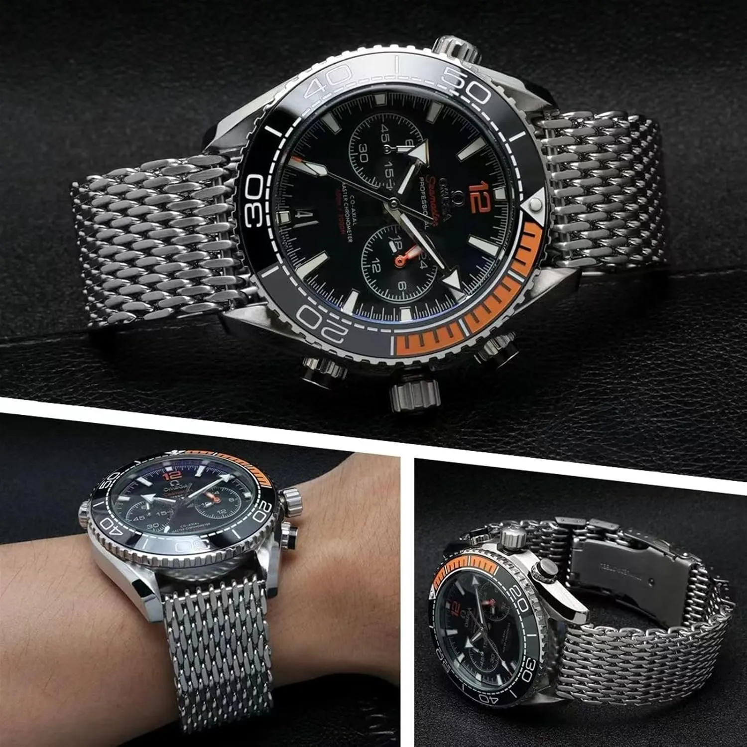 Traditional Or Smart Watch 18/20/22/24mm Stainless Steel Milanese Shark concomitant Mesh Watches Band Strap Bracelet, Replacement Wrist Bracelet Straps, Watchband For 