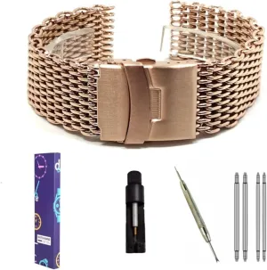 Traditional Or Smart Watch 18/20/22/24mm Stainless Steel Milanese Shark concomitant Mesh Watches Band Strap Bracelet, Replacement Wrist Bracelet Straps, Watchband For 