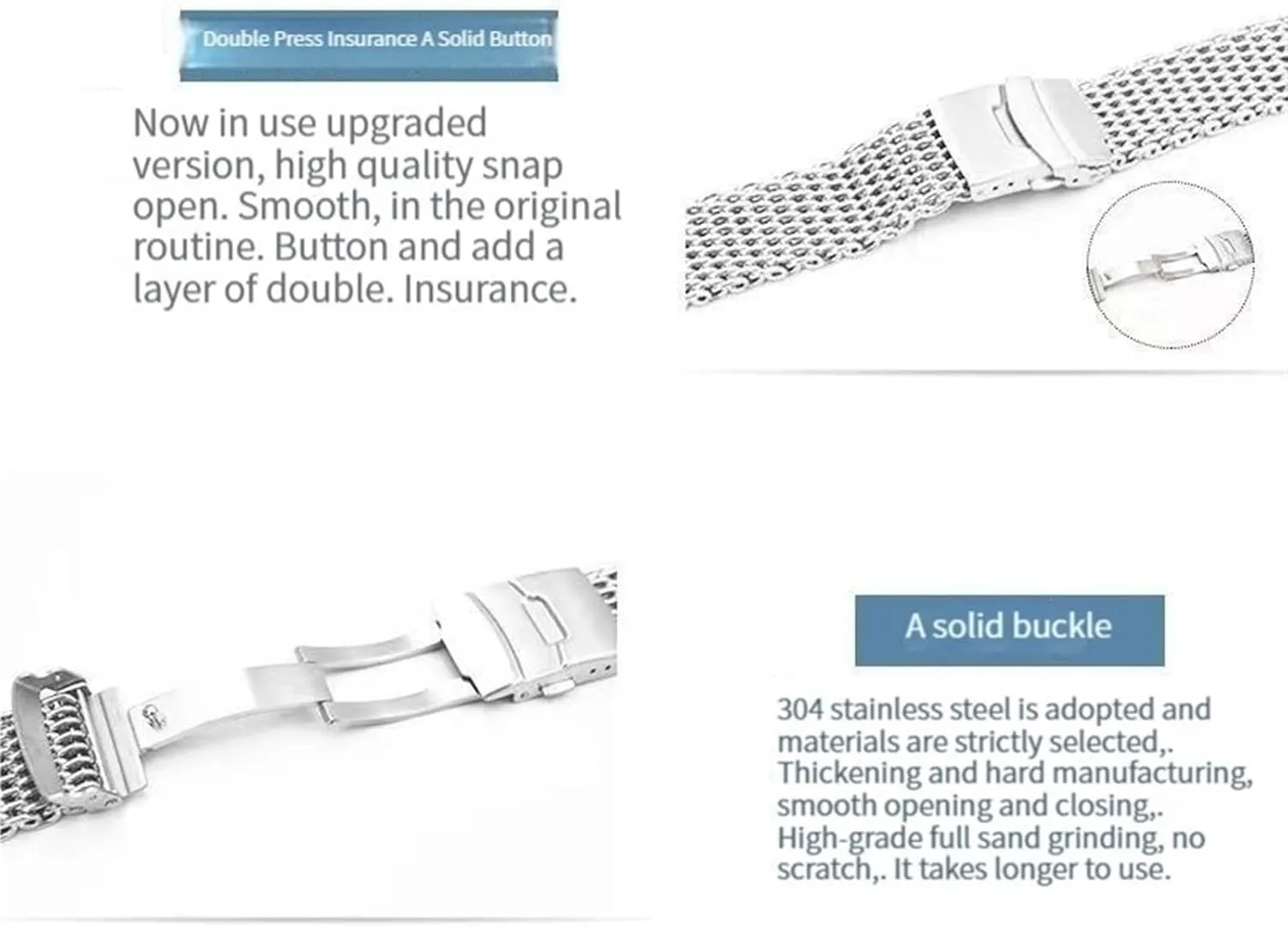 Traditional Or Smart Watch 18/20/22/24mm Stainless Steel Milanese Shark concomitant Mesh Watches Band Strap Bracelet, Replacement Wrist Bracelet Straps, Watchband For 