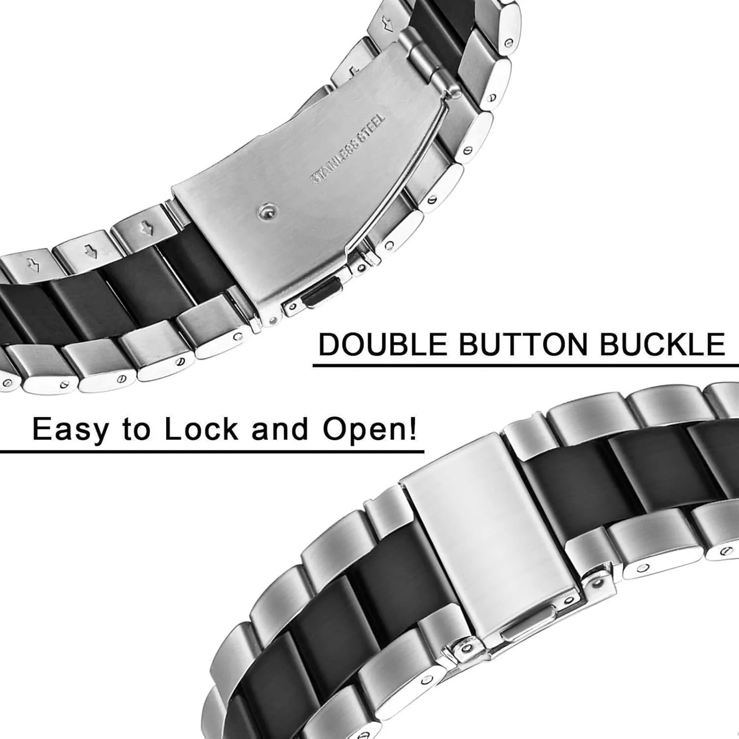 Traditional Or Smart Watch Replacement Strap Watch Accessories Quick chronicle unadorned Release Stainless Steel Watch Band 20mm Unisex Metal Watch Band For 