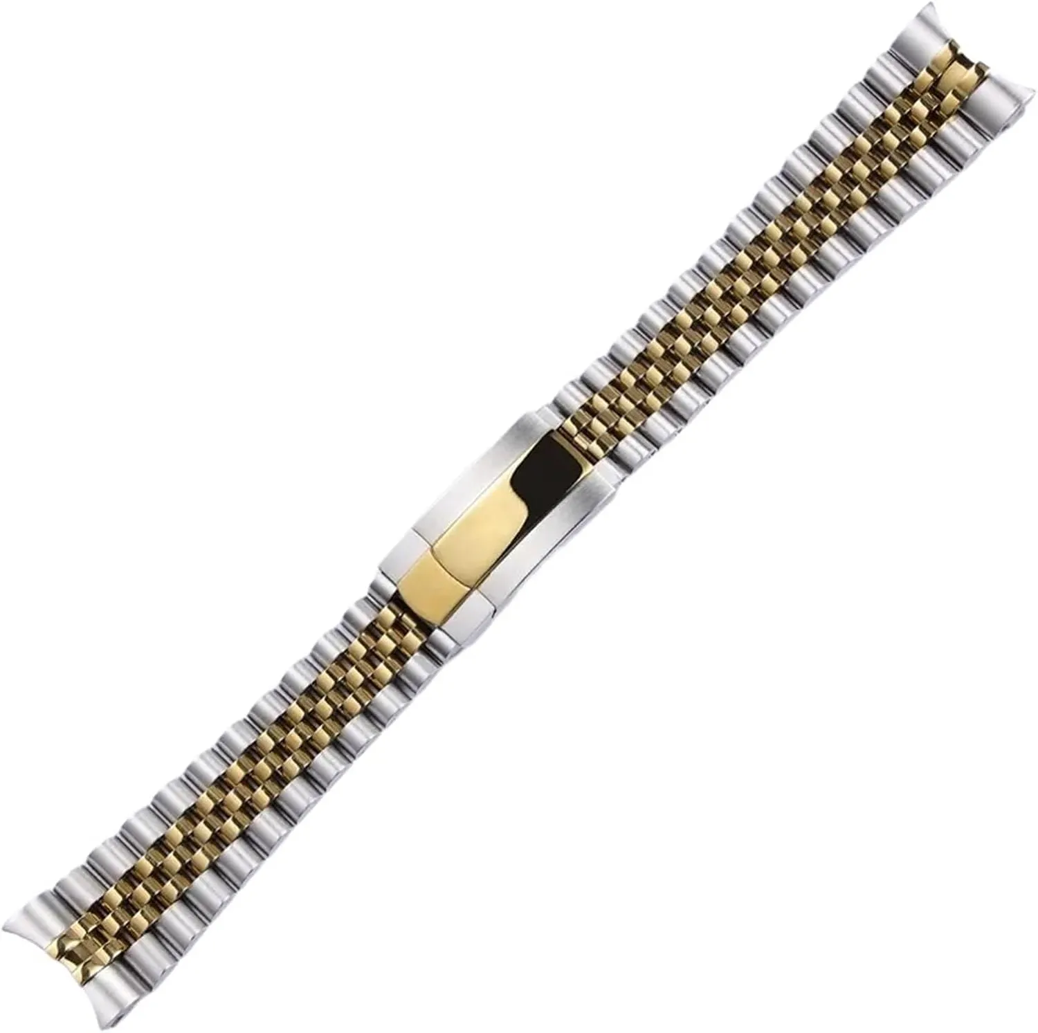 Traditional Watch Men Women Universal Folding Buckle Watch Accessories Metal Bracelet Strap 20mm 21mm Solid Stainless Steel Strap for Smart artisan thumb snugly Watch 