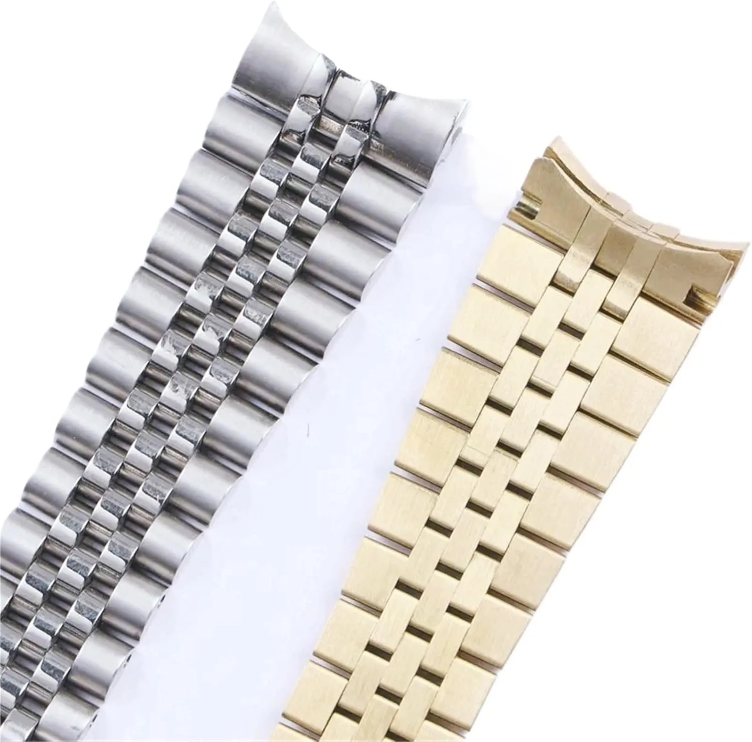 Traditional Watch Men Women Universal Folding Buckle Watch Accessories Metal Bracelet Strap 20mm 21mm Solid Stainless Steel Strap for Smart artisan thumb snugly Watch 