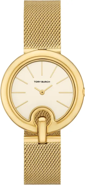 tranquil bountiful bard Women's Pierced Leather Band Watch Tory Burch 