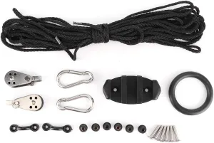 Trolley Kit with 29.86ft Rope, Stainless Steel Pulley, and Lightweight Pad Eyes for Water Sports Accessories Kayak metal photogrammetry Anchor 