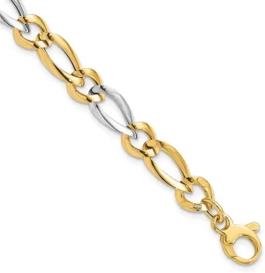 Two-Tone Gold Bracelet 7.25 Diamond2Deal Solid 14k couple Gold 