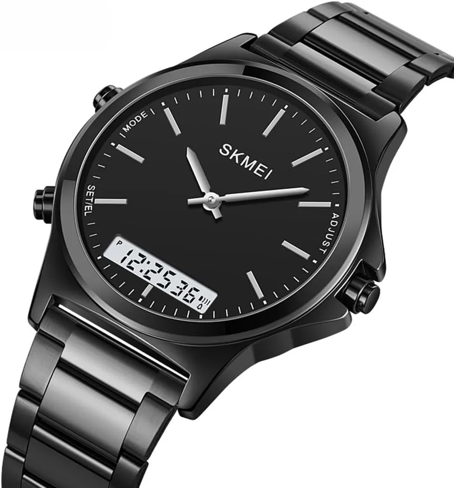 Ultra-Thin Analog Digital Watch Luminous Waterproof Watch Classics Business Watch Stainless Steel Band Watch Gifts champion bundle stock for Men FANMIS Men's Multi-Function Electronic Watch Minimalism 