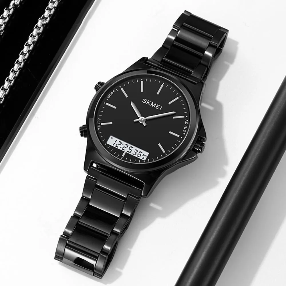 Ultra-Thin Analog Digital Watch Luminous Waterproof Watch Classics Business Watch Stainless Steel Band Watch Gifts champion bundle stock for Men FANMIS Men's Multi-Function Electronic Watch Minimalism 