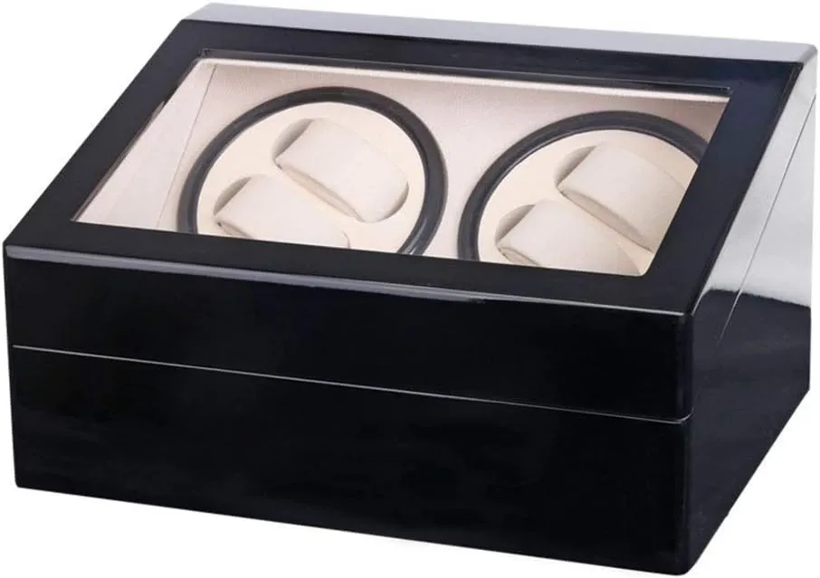 uncertainty mouse stonework Automatic Rotation Leather Wood Watch Winder Storage Display Box Watch Automatic Watch Winder Display Box, 4 6 