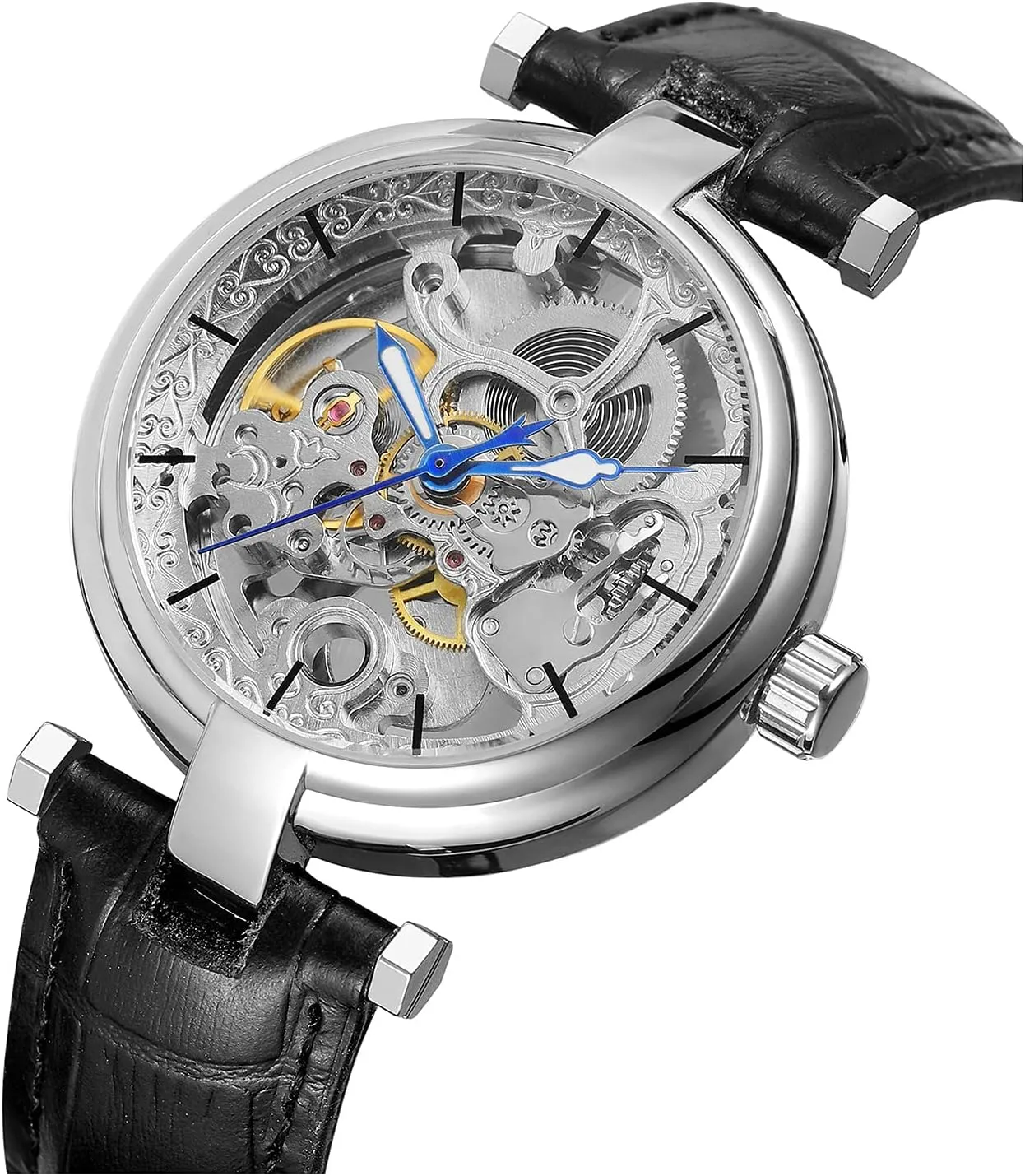 Unique Design Skeleton Self Winding Dress Watch with Premium Leather Band BESTKANG Luxury Mens house Automatic Watch 