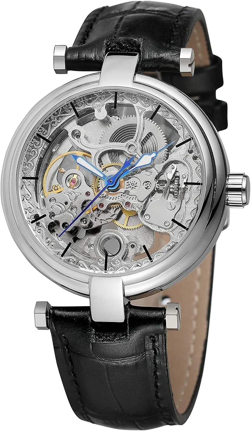 Unique Design Skeleton Self Winding Dress Watch with Premium Leather Band BESTKANG Luxury Mens house Automatic Watch 