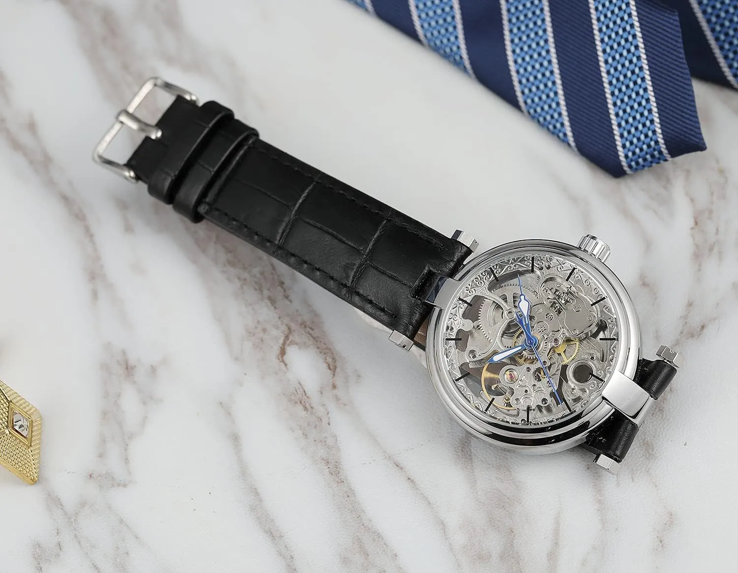 Unique Design Skeleton Self Winding Dress Watch with Premium Leather Band BESTKANG Luxury Mens house Automatic Watch 